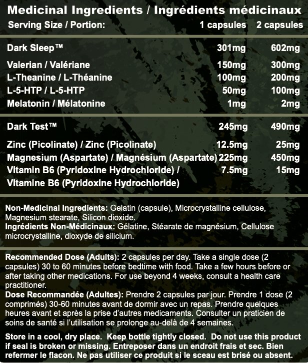 Advanced Genetics | Go Dark | Sleep System | 60 Caps