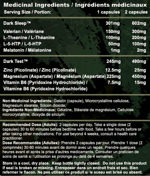 Advanced Genetics | Go Dark | Sleep System | 60 Caps