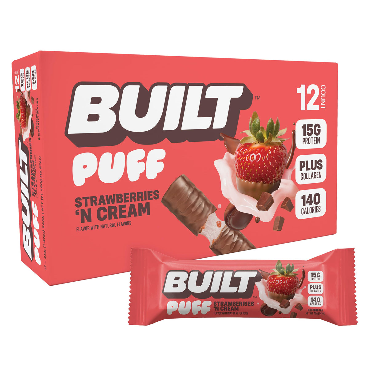 Built Puff | Collagen Protein Bars | 12/Box