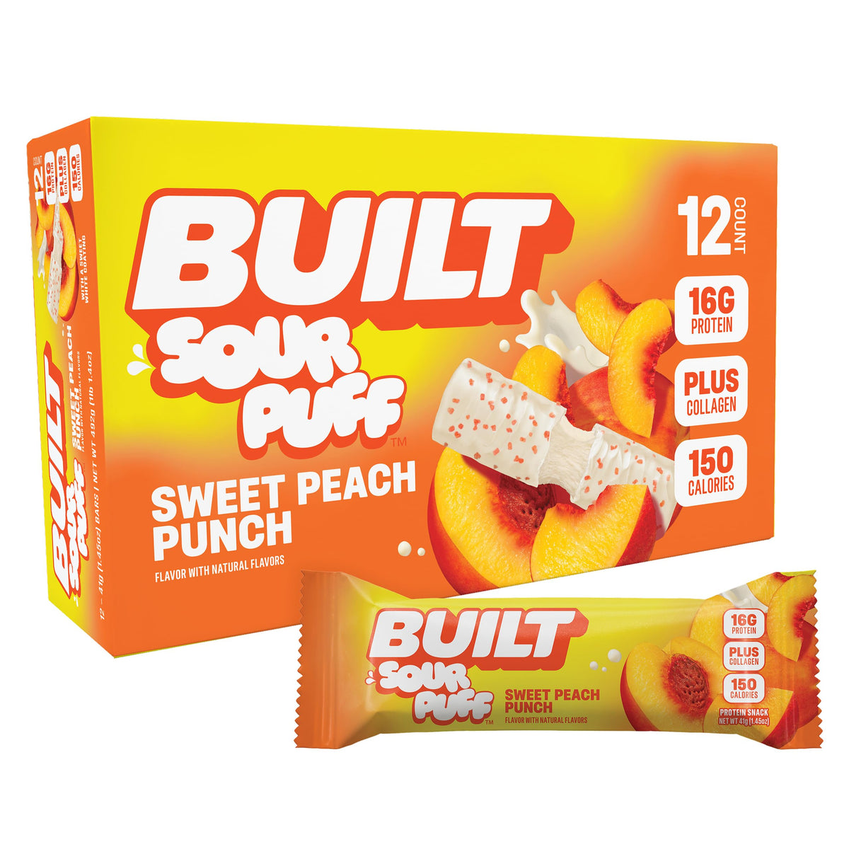 Built Sour Puff | Protein Collagen Bar | 12/box