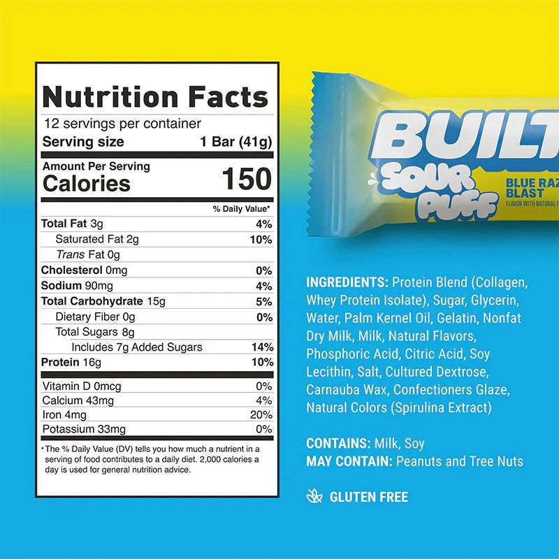 Built Sour Puff | Protein Collagen Bar | Single