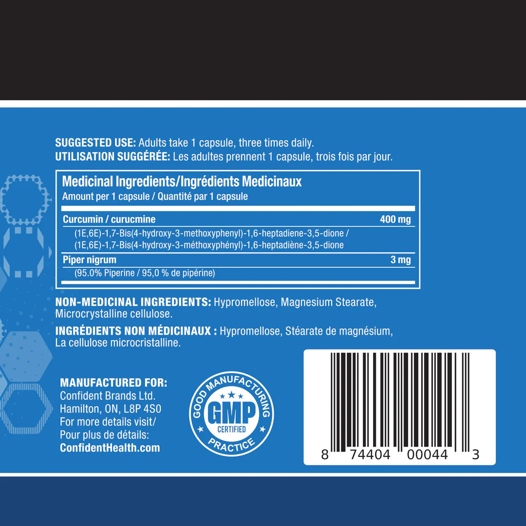 Confident Health | Curcumin | 400mg | 60 Caps