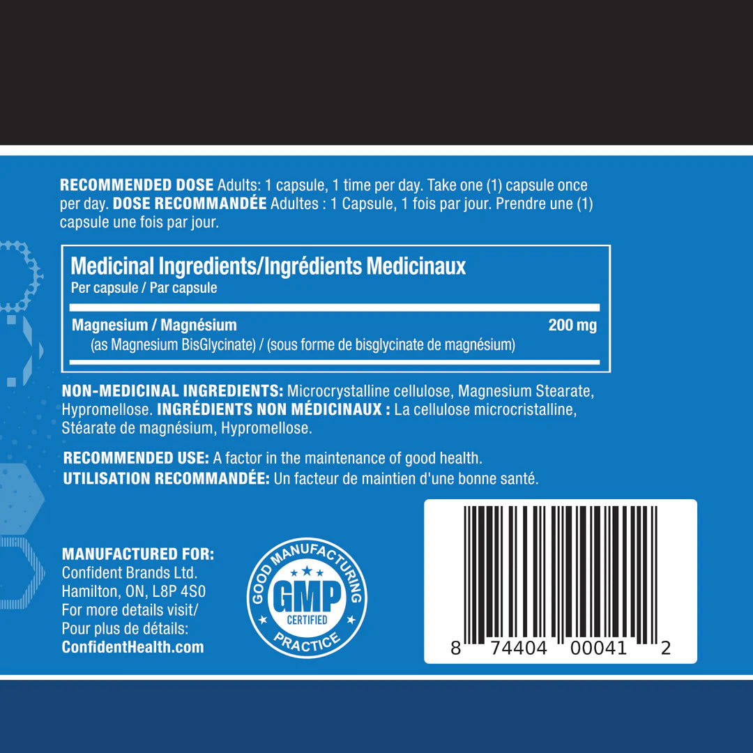 Confident Health | Magnesium Bisglycinate | 200mg