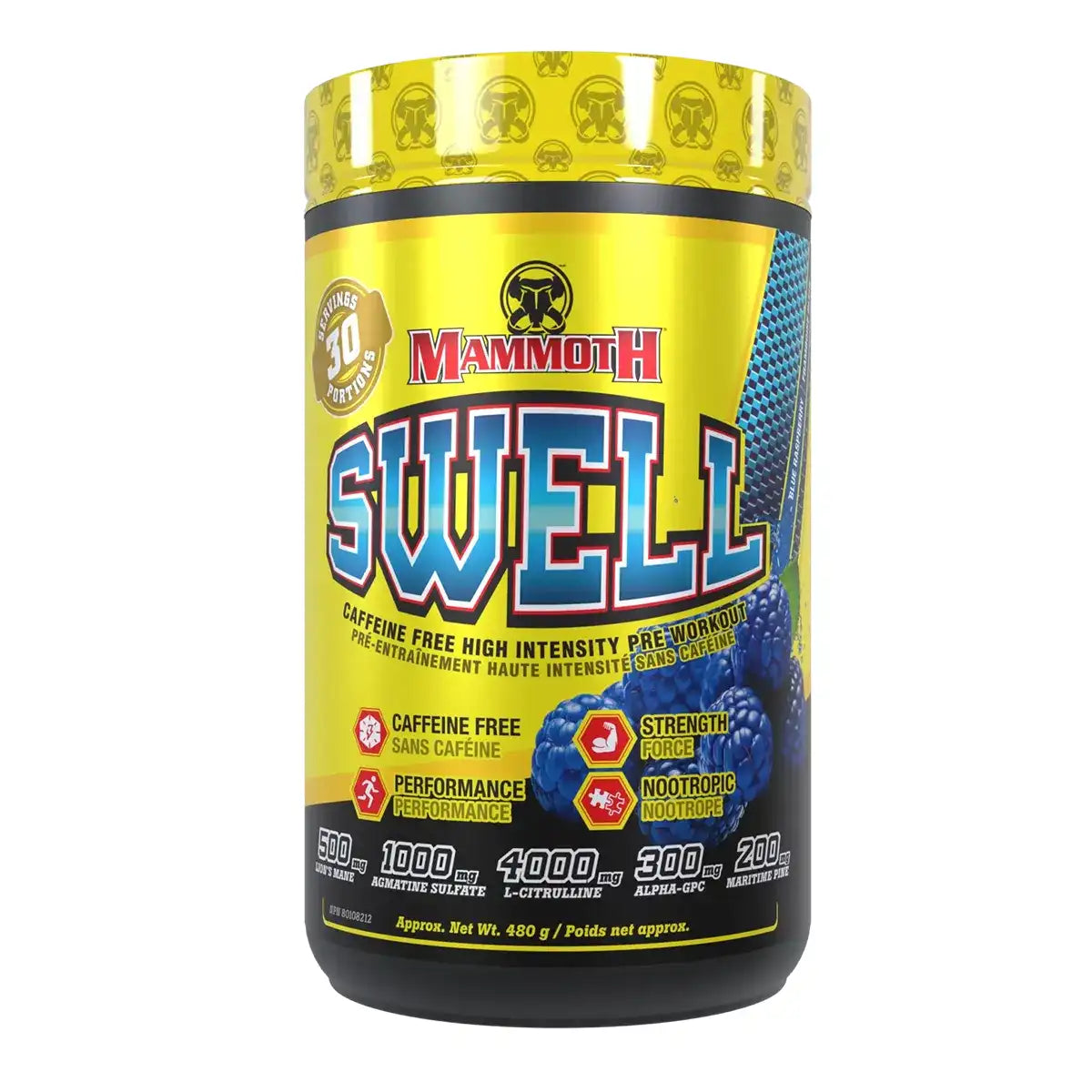 Mammoth | Swell | Caffeine Free Nootropic | Pre-Workout | 30 Servings