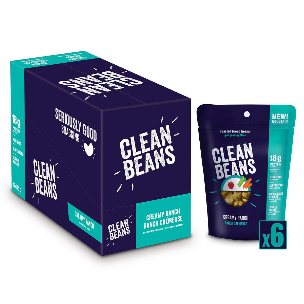 NutraPhase | Clean Beans | High Protein Snack | 6/Box