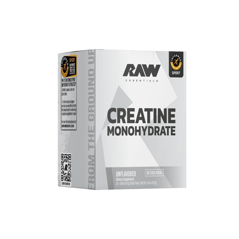 Raw Nutrition | Creatine Monohydrate | 30 Stick Pack