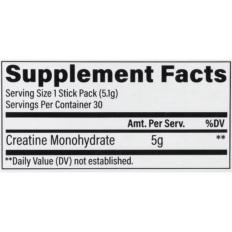 Raw Nutrition | Creatine Monohydrate | 30 Stick Pack