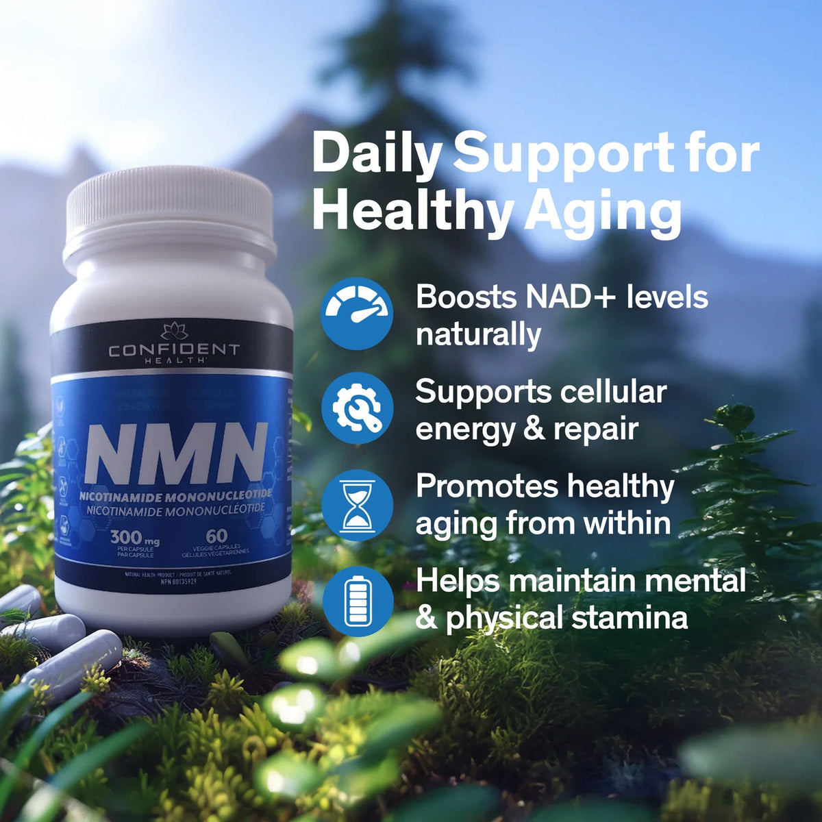 Confident Health | NMN | 300mg | 60 Caps
