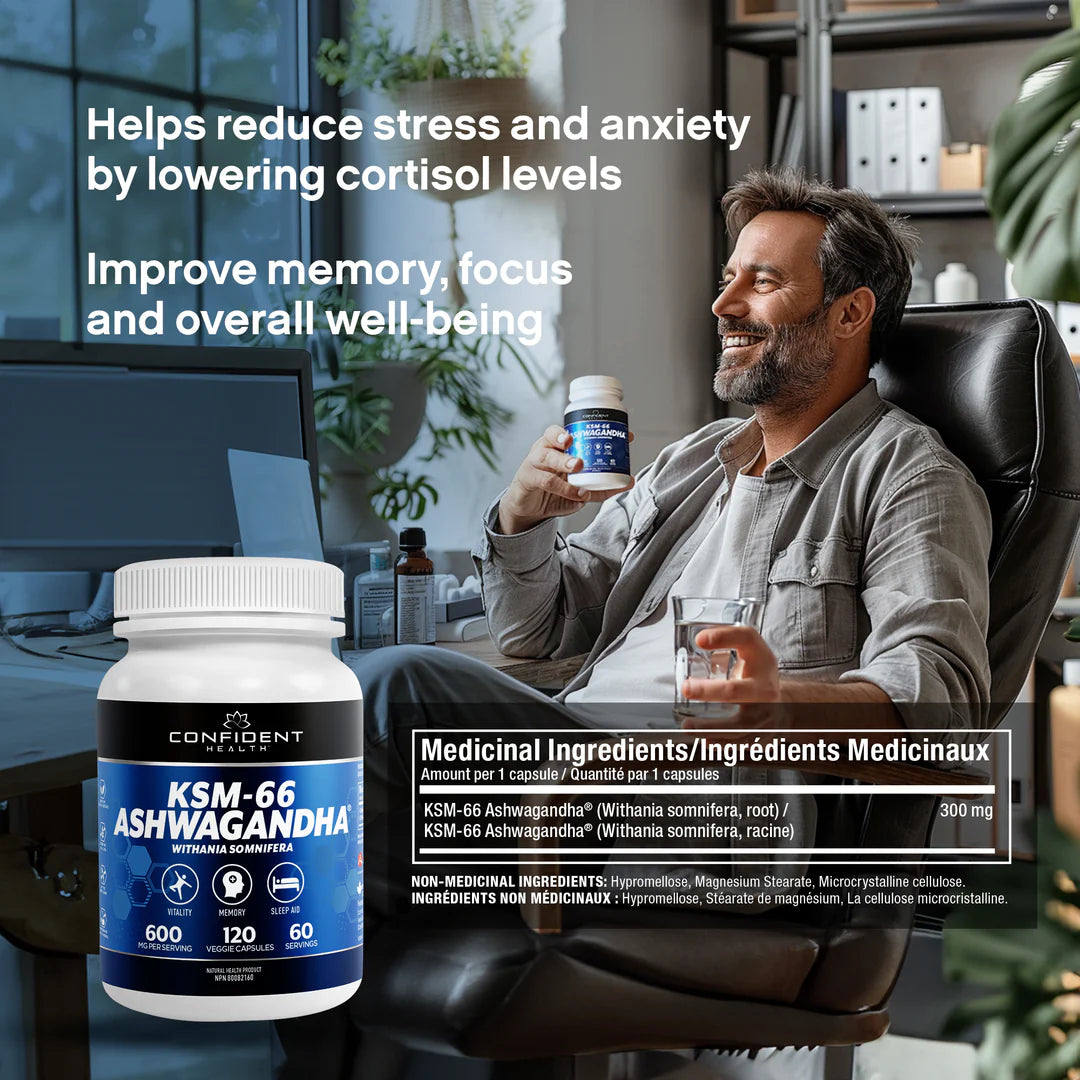 Confident Health | KSM-66 | Ashwagandha | 120ct