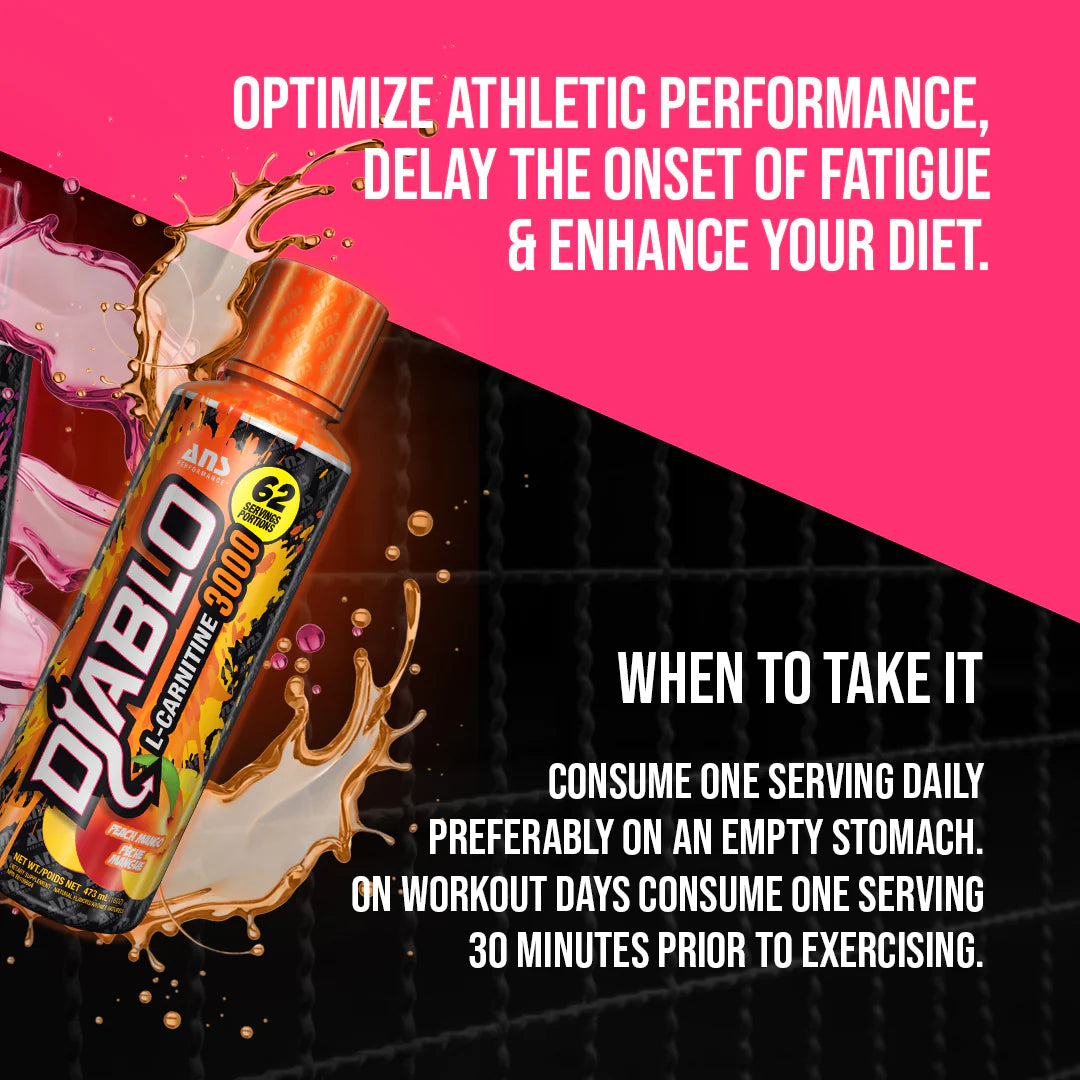 ANS Performance | Diablo L-Carnitine 3000 | Fat Burner | 62 Servings