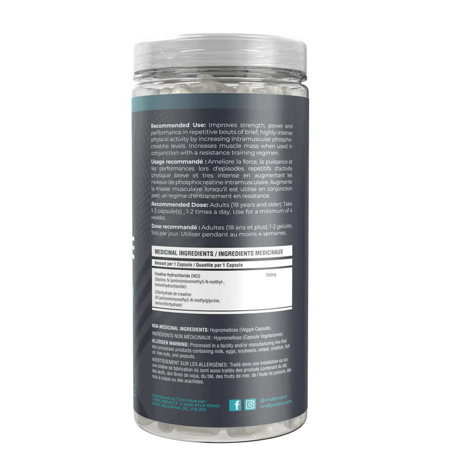 VNDL Project | Creatine HCL | 120 Caps