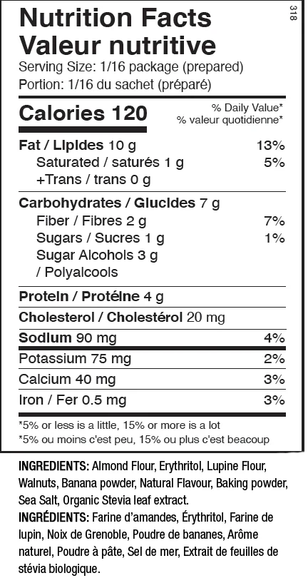 ANS Performance | Keto Cake Mix | Banana Nut Bread | 261g - Image 2