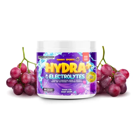 Yummy Sports | Hydra+ Electrolytes Caffeine | 30 servings - Sour Grape